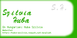 szilvia huba business card
